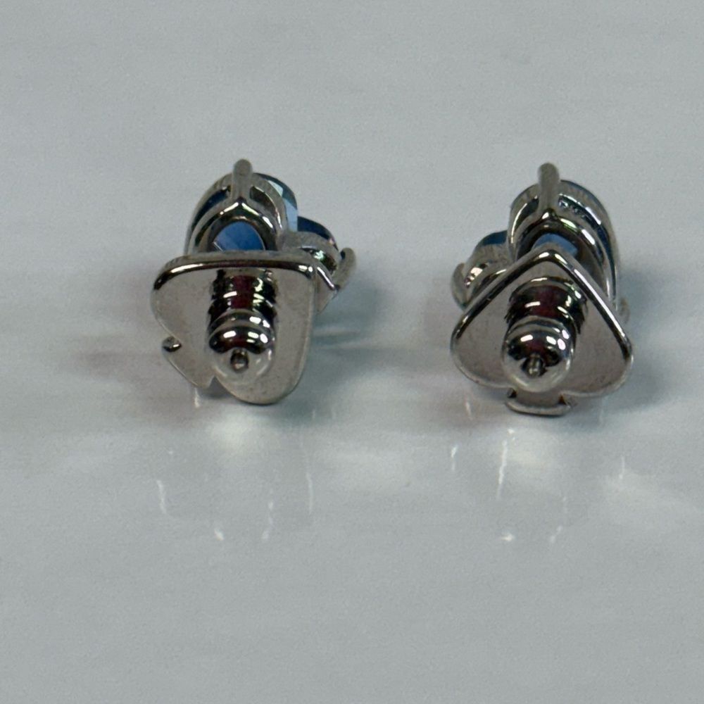 Kate Spade Blue “My Love” Heart Stud Earrings - Picture 4 of 5